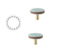 Bouton Tiroir 2 Pièces Armoire Porte Couleur Cuir Tire Tiroir Commode Boutons Et Poignées Boîte Poignées,Trou Rond Unique(Bleu)