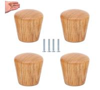 Bouton Tiroir 4 Pièces Boutons Et Poignées En Bois Massif Mini Poignée Tiroir De Garde-Robe Petite Poignée Ronde,Chêne,Surface Incurvée 22 * 22mm