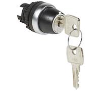 Bouton tournant non lumineux à clé n°455-2 positions fixes 45° - IP69