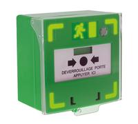 Bouton vert déclencheur, déverrouillage des issues contrôlées, sonore, lumineux - AIPHONE BDVL