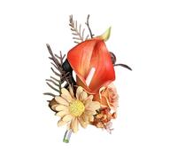 Boutonnière artificielle en forme de lys calla pour marié, demoiselle d'honneur, mariage - Broche en soie pour mariage, bal de fin d'année, fête, 2 Stück, Polyester