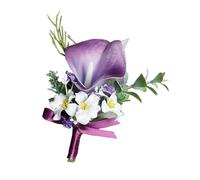 Boutonnière artificielle en forme de lys calla pour marié, demoiselle d'honneur, mariage, broche en soie pour mariage, bal de fin d'année, fête, 1 Stück, Polyester