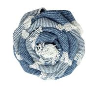 Boutonnière artisanale en denim, camélias, réutilisable, tissu floral, accessoires de vêtements, accessoires polyvalents, garde-robe, bijoux en tissu denim unique
