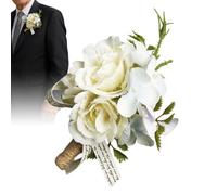 Boutonniere - Boutonniere pour homme - Bouquet floral réaliste de 10 cm, à revers pour garçons d'honneur, décoration élégante pour costume | Accessoire formel élégant pour cérémonie de remise de