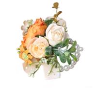 Boutonnière camélia orange faite à la main pour le marié (fleur de Christ)