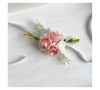 Boutonnière de corsage violet, accessoires de mariage, fleurs à boutonnière, roses artificielles, décoration de bal de promo for petit ami pour mariage(Wrist Corsage E)