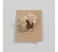 Boutonnière de fleurs séchées terracotta et beiges 10x3x9cm Rouge