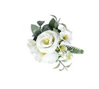 Boutonnière Homme Marié Garçon d'Honneur pour fleur Synthetic(2) | Design élégant, fleurs artificielles réalistes, pour idéal mariage bal anniversaire, orange, flétrissure