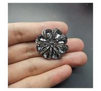 Boutons 1 bouton en métal de 30 mm, tige strass, for invitation, ruban, décoration mariage, bricolage, couture, vêtements, accessoires(Gun Black,3pcs)