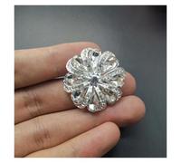 Boutons 1 bouton en métal de 30 mm, tige strass, for invitation, ruban, décoration mariage, bricolage, couture, vêtements, accessoires(Silver,3pcs)