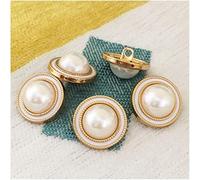 boutons， 10 Pcs Clothing Luxury Pearl Button Sewing Material Accessories Fashion Buttons(Wit,15mm)