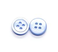 boutons， 30 Pcs 4 Holes 9-11mm Round Shirt Buttons for Clothing Cute Wear Apparel Decor Needlework(Blu,11mm)