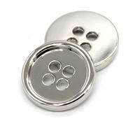 Boutons 4 Holes Light Metal Buttons For Clothing Coat Suit Jacket Knit Bags Handmade Decorations Sewing Accessories(White,20mm 6pcs)