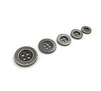 boutons， 50 Pcs Zinc Alloy Sewing Button Round Bronze 4 Holes Metal Buttons(Antique Silver,10mm)
