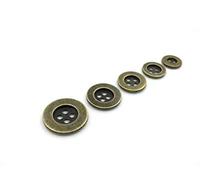 boutons， 50 Pcs Zinc Alloy Sewing Button Round Bronze 4 Holes Metal Buttons(Bronze,18mm)
