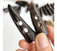 Boutons à bascule, Boutons à bascule en corne véritable, forme olive, multicolores, 50-65 mm, lot de 50, for manteaux et vestes(7 real horns,50mm 50pcs)