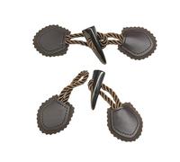 Boutons à bascule en cuir et corne, Boutons à bascule en corne cuir PU acrylique, 2 trous, multicolore, 16cm, paquet de 6 ou 12 paires(Dark Brown,16CM 12 Pair)