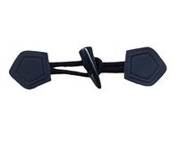 Boutons à bascule en cuir et corne, Corde en cuir, bois et résine, boutons à bascule de 34cm, 2 styles, paquet 6 ou 12 paires, noir blanc cassé(Black,6 pairs)