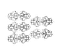 Boutons à coudre 3 Paires De Clips Serrage Taille Multicolores Avec Boutons À Fleurs Tourbillonnants for Cheongsam(Silver)