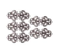 Boutons à coudre 3 Paires De Clips Serrage Taille Multicolores Avec Boutons À Fleurs Tourbillonnants for Cheongsam(Light Black)