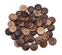 Boutons à coudre Boutons De Noix Coco Vintage Couture Ronds En Bois 2 Ou 4 Trous 11-44mm Multicolore 1/3/5 Pièces(2 Holes 20mm 50Pcs)