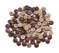 Boutons à coudre Boutons De Noix Coco Vintage Couture Ronds En Bois 2 Ou 4 Trous 11-44mm Multicolore 1/3/5 Pièces(2 Holes 11mm 100Pcs)