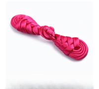 Boutons à nouer chinois pour manteaux chinoises, 10 boutons de 7,5 cm for cheongsam Pipa, multicolores(Rose Red)