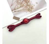 Boutons à nouer chinois pour manteaux chinoises, 5 boutons en perles de jade multicolores 8 cm, motif queue d'hirondelle, avec un seul mot(Purple Red)