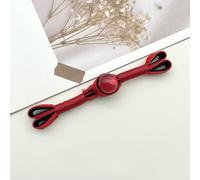 Boutons à nouer chinois pour manteaux chinoises, 5 boutons en perles de jade multicolores 8 cm, motif queue d'hirondelle, avec un seul mot(Red+black)