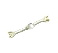 Boutons à nouer chinois pour manteaux chinoises, 5 boutons en perles de jade multicolores 8 cm, motif queue d'hirondelle, avec un seul mot(Beige)