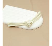 Boutons à nouer chinois pour manteaux chinoises, 50 boutons multicolores en satin de 9 cm avec un seul mot, for costumes Cheongsam, Hanfu et Tang(Off White)