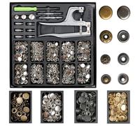 Boutons à pression en métal/plastique/gâteau, avec pince à pression, pour l'artisanat du cuir, sacs à vêtements, accessoires de couture Gun Black-Silver