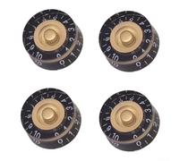 Boutons Acrylique Guitare Électrique 24 Dents Standard Boutons | et or élégant, chiffres 0-10 lisibles, design top hat, léger à pour transporter, style vintage classique
