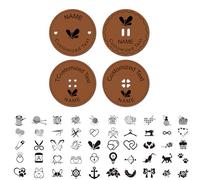 Boutons Artisanaux En Cuir Avec Nom Personnalisé Étiquettes De Couture Personnalisées Pour Produits Faits À La Main Cadeaux Pour Maman Grand-Mère Amateurs De Tricot