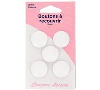 Boutons auto couvrant nylon 22 mm à recouvrir vêtements couture mercerie BLANC G