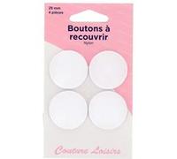 Boutons auto couvrant nylon 29 mm à recouvrir vêtements couture mercerie BLANC G