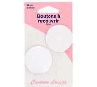 Boutons auto couvrant nylon 38 mm à recouvrir vêtements couture mercerie BLANC G