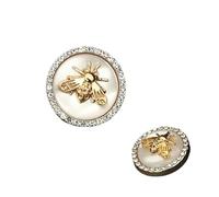 Boutons, boutons 10 pièces boutons d'abeille en diamant boutons en métal strass rétro vêtements couture accessoires de tailleur manteau fournitures de couture boutons de couture (rose, 18 mm)(White,23
