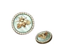 Boutons, boutons 10 pièces boutons d'abeille en diamant boutons en métal strass rétro vêtements couture accessoires de tailleur manteau fournitures de couture boutons de couture (rose, 18 mm)(Sky Blue