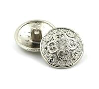Boutons, boutons 5 pièces bouton en métal creux noir argent or boutons ronds bouton décoratif for vêtements accessoires de couture bricolage artisanat 14-27 mm boutons de couture (marron, 19 mm)(Silve