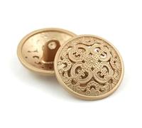 Boutons, boutons 5 pièces bouton en métal creux noir argent or boutons ronds bouton décoratif for vêtements accessoires de couture bricolage artisanat 14-27 mm boutons de couture (marron, 19 mm)(Gold2