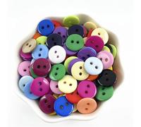 Boutons, boutons 50 pièces 11,5 mm couleurs bouton de pain à double œil rond boutons de couture en résine bricolage Scrapbooking boutons de couture multicolores (08)(1)