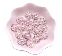 Boutons, Boutons 50 pièces 12 mm résine Fleur Ronde Perle Cristaux à Dos Plat Ongles Strass Boutons Appliques Mariage Bricolage Scrapbooking Artisanat Accessoires Boutons de Couture (3)(3)