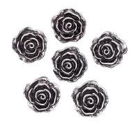 Boutons Boutons métalliques vintage en forme de rose for vêtements, accessoires couture, chaussures, chapeaux, cheveux, décoration pour la Couture(5pcs,19mm Silver)