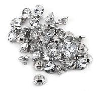 Boutons Brillants Petits Boutons Diamants Pour Coudre Cristal K9 Et Alliage De Zinc Argent Diamante Argent Strass Cristal Boutons Ronds Couture Artisanat (20Mm) (25mm)