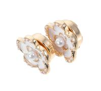 Boutons Cache Fleurs Ornés, Lot de 2, Alliage Plaqué Or Chic | Accessoire Réutilisable à Finition Polie, pour Chemisiers et Poignets, Mariage ou Soirée, Style Raffiné