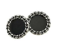 Boutons Chaîne Métal Boutons Manteau Homme et Femme, argent avec du noir, 25mm, 6 pièces