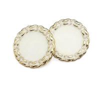 Boutons Chaîne Métal Boutons Manteau Homme et Femme, or et blanc, 25mm, 6 pièces