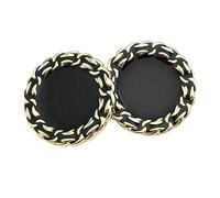 Boutons Chaîne Métal Boutons Manteau Homme et Femme, or et noir, 25mm, 6 pièces