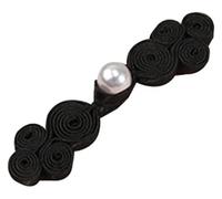 Boutons Cheongsam Fermeture rétro Attaches à coudre for bricolage Pull Manteau Perles Nœuds chinois(Black)